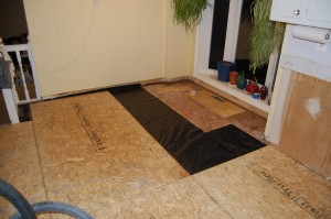 Sub flooring in the corner!